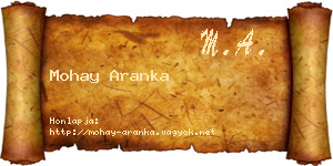 Mohay Aranka névjegykártya